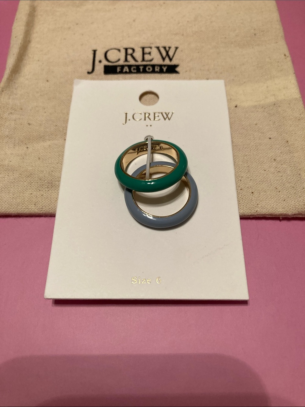 JCrew Factory enamel rings set